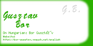 gusztav bor business card